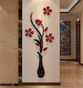Acrylic 3D Vase plum wall stickers