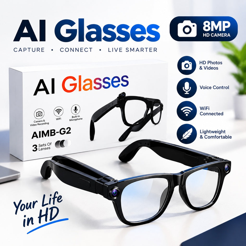 AI Smart Glasses with 8MP Camera